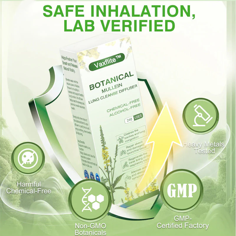 đâ
US Owned and OperatedďźVaxflite⢠Botanical Mullein Lung Cleanse Diffuser(đŤCough, wheezing, shortness of breath, sputum, stuffy nose, bronchitis, bronchitis, allergy symptoms, lung discomfortđ)